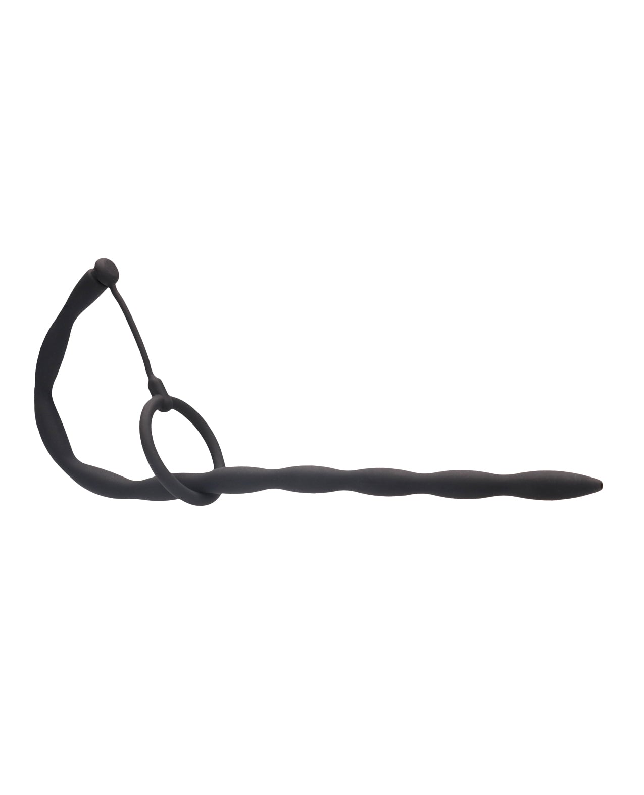 Ouch Shots Ouch Urethral Sounding Silicone Plug & Cock Ring Set - Black - Image 3