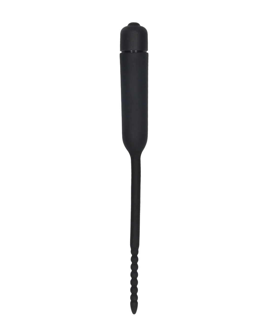 Ouch Shots Ouch Urethral Sounding Silicone Vibrating Bullet Plug with Beaded Tip - Black - Image 3