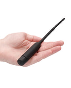 Ouch Shots Ouch Urethral Sounding Silicone Vibrating Bullet Plug with Beaded Tip - Black - Image 4