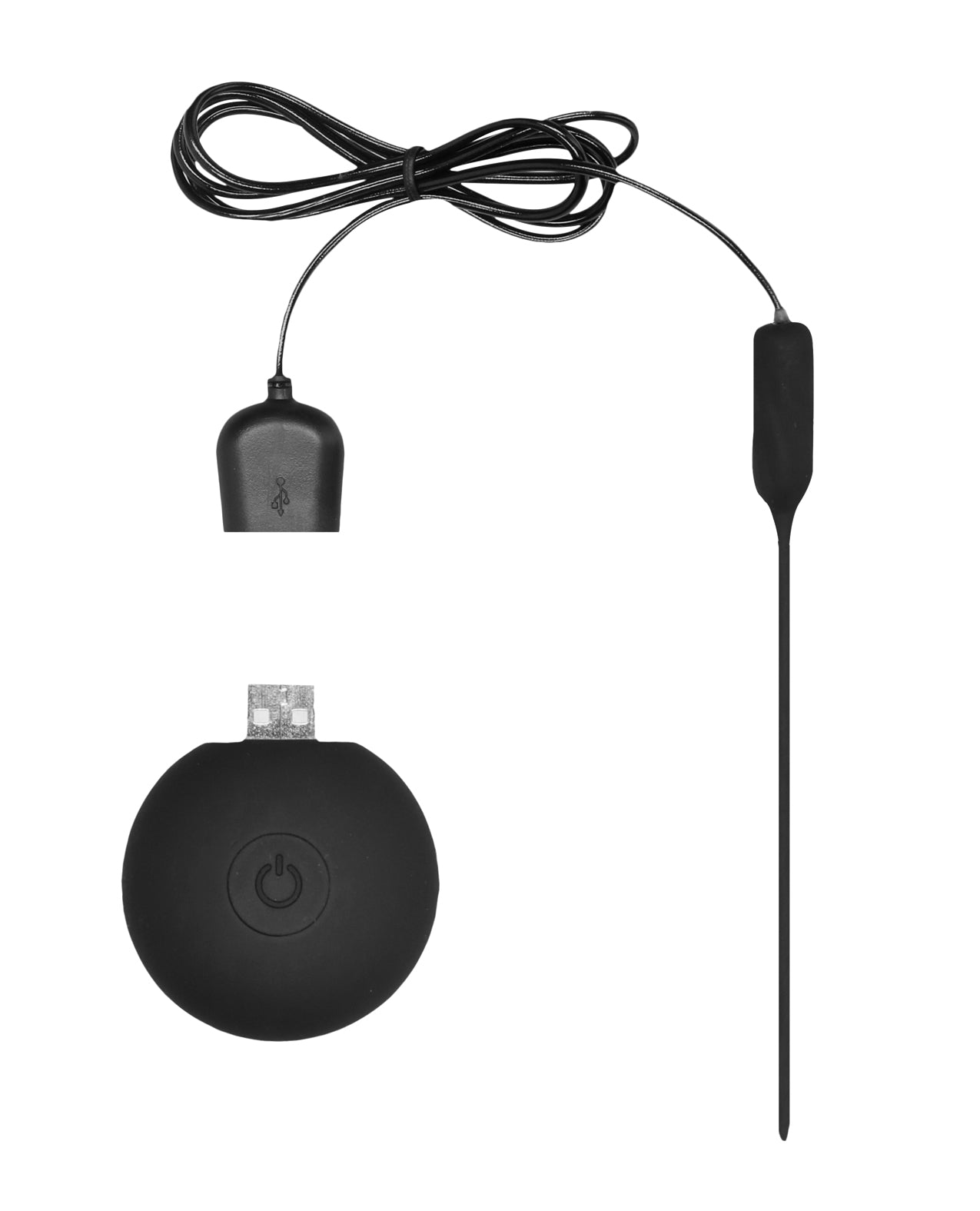 Ouch Shots Ouch Urethral Sounding Silicone Rechargeable Remote Controlled Vibrating Plug - Black - Image 3