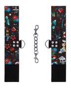 Ouch Shots Ouch Old School Tattoo Style Printed Hand Cuffs - Black - Image 4