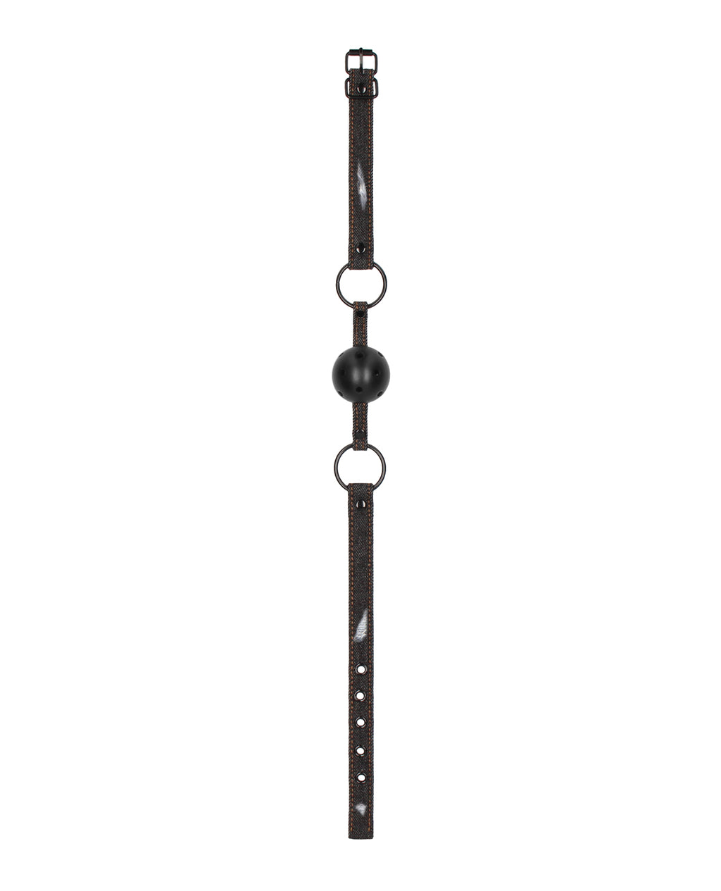 Ouch Shots Ouch Breathable Ball Gag with Denim Straps - Black - Image 4