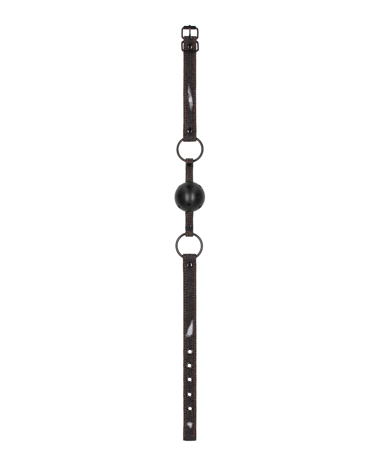 Ouch Shots Ouch Breathable Ball Gag with Denim Straps - Black - Image 4