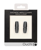 Ouch Shots Ouch Sensual Cylinder Magnetic Nipple Clamps - Black