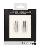 Ouch Shots Ouch Sensual Cylinder Magnetic Nipple Clamps - Silver