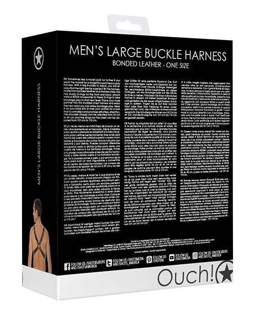 Ouch Shots Ouch Men's Large Buckle Harness - Black - Image 2