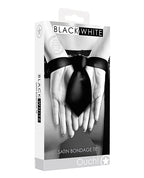 Ouch Shots Ouch Black & White Satin Bondage Tie - Black