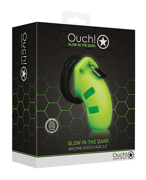 Ouch Shots Ouch 3.5" Model 20 Cock Cage - Glow in the Dark