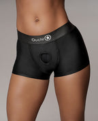 Ouch Shots Ouch! Vibrating Strap On Boxer - Black M/L - Image 3