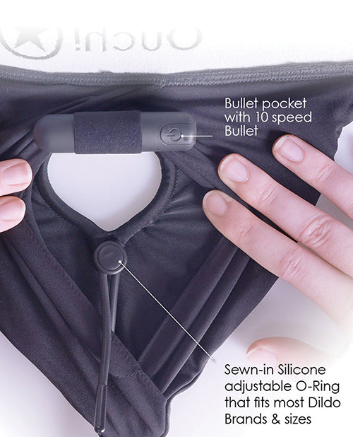 Ouch Shots Ouch! Vibrating Strap On Boxer - Black M/L - Image 5