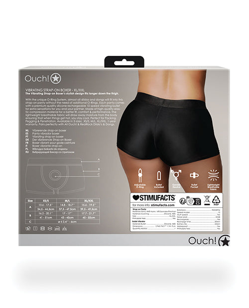 Ouch Shots Ouch! Vibrating Strap On Boxer - Black XL/XXL - Image 2