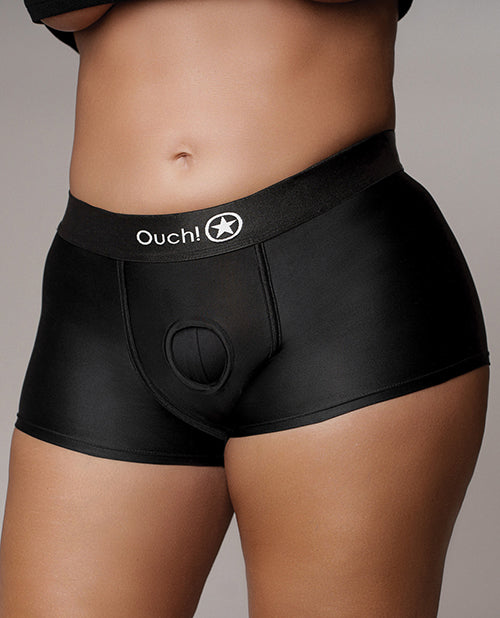 Ouch Shots Ouch! Vibrating Strap On Boxer - Black XL/XXL - Image 3