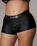 Ouch Shots Ouch! Vibrating Strap On Boxer - Black XL/XXL - Image 3