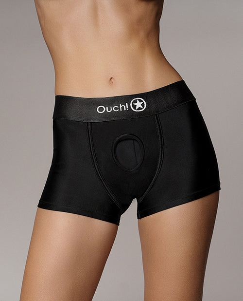 Ouch Shots Ouch! Vibrating Strap On Boxer - Black XS/S - Image 3