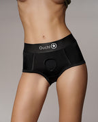 Ouch Shots Ouch! Vibrating Strap On Brief - Black XS/S - Image 3