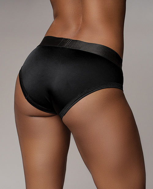 Ouch Shots Ouch! Vibrating Strap On High-Cut Brief - Black M/L - Image 4