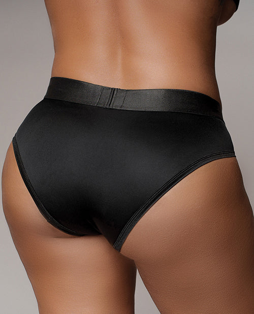 Ouch Shots Ouch! Vibrating Strap On High-Cut Brief - Black XL/XXL - Image 4