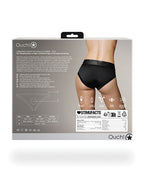 Ouch Shots Ouch! Vibrating Strap On High-Cut Brief - Black XS/S - Image 2
