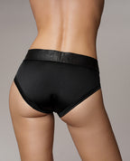 Ouch Shots Ouch! Vibrating Strap On High-Cut Brief - Black XS/S - Image 4