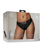 Ouch Shots Ouch! Vibrating Strap On Hipster - Black M/L