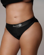Ouch Shots Ouch! Vibrating Strap On Hipster - Black XL/XXL - Image 3