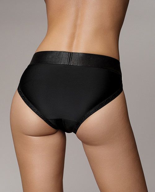 Ouch Shots Ouch! Vibrating Strap On Hipster - Black XS/S - Image 4