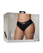 Ouch Shots Ouch! Vibrating Strap On Thong with Removable Rear Straps - Black XL/XXL