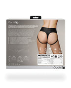 Ouch Shots Ouch! Vibrating Strap On Thong with Removable Rear Straps - Black XS/S - Image 2