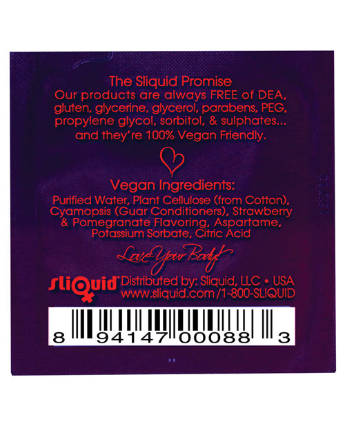 Sliquid Sliquid Swirl Flavored Lubricant Pillow Pack - .17 oz Strawberry Pomegranate - Image 2