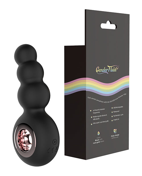 Gender Fluid Gender Fluid Quiver Anal Ring Bead Vibe - Black - Image 4