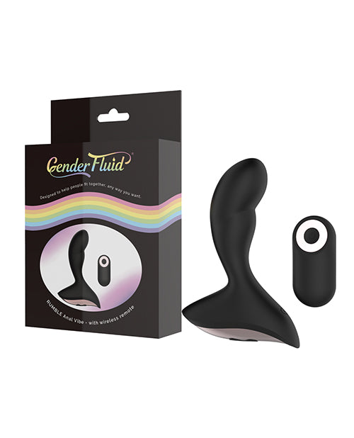 Gender Fluid Gender Fluid Rumble Anal Vibe with Remote - Black - Image 3