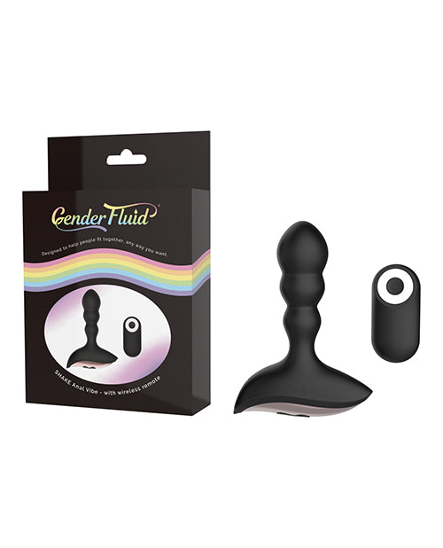 Gender Fluid Gender Fluid Shake Anal Vibe with Remote - Black - Image 4