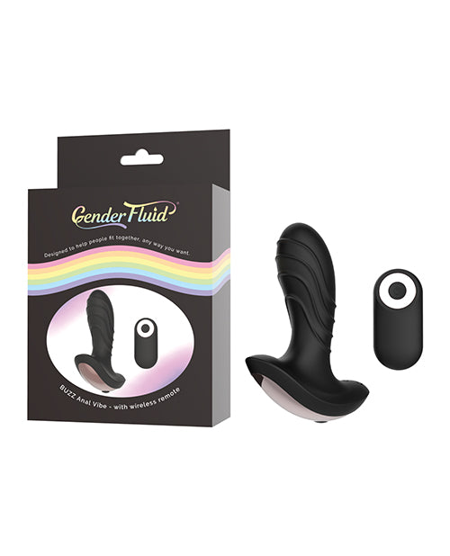 Gender Fluid Gender Fluid Buzz Anal Vibe with Remote - Black - Image 3