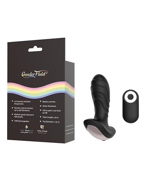 Gender Fluid Gender Fluid Buzz Anal Vibe with Remote - Black - Image 4