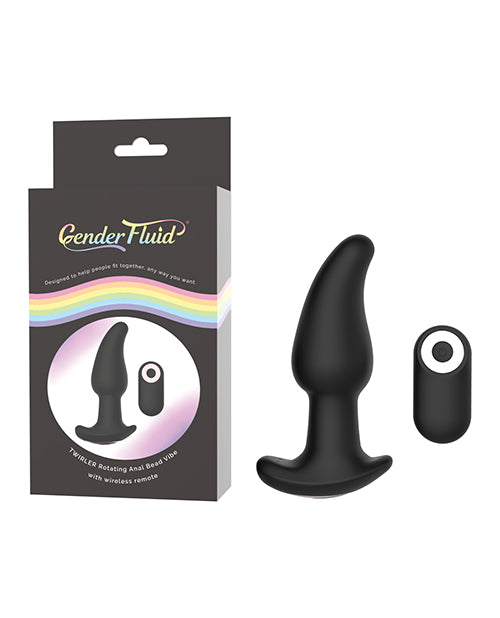 Gender Fluid Gender Fluid Twirler Anal Vibe with Remote - Black - Image 4