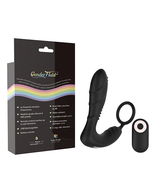 Gender Fluid Gender Fluid Enrapt Prostate Vibe with Remote - Black - Image 4