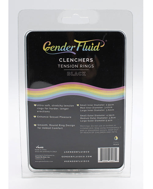 Gender Fluid Gender Fluid Clincher Tension Ring Set - Black - Image 3