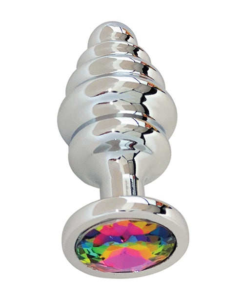 Gender Fluid Gender Fluid Excite! Ribbed Plug - Silver - Image 2