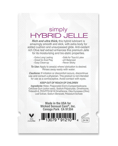 Wicked Sensual Care Wicked Sensual Care Simply Hybrid Jelle Lubricant - .1 oz - Image 2