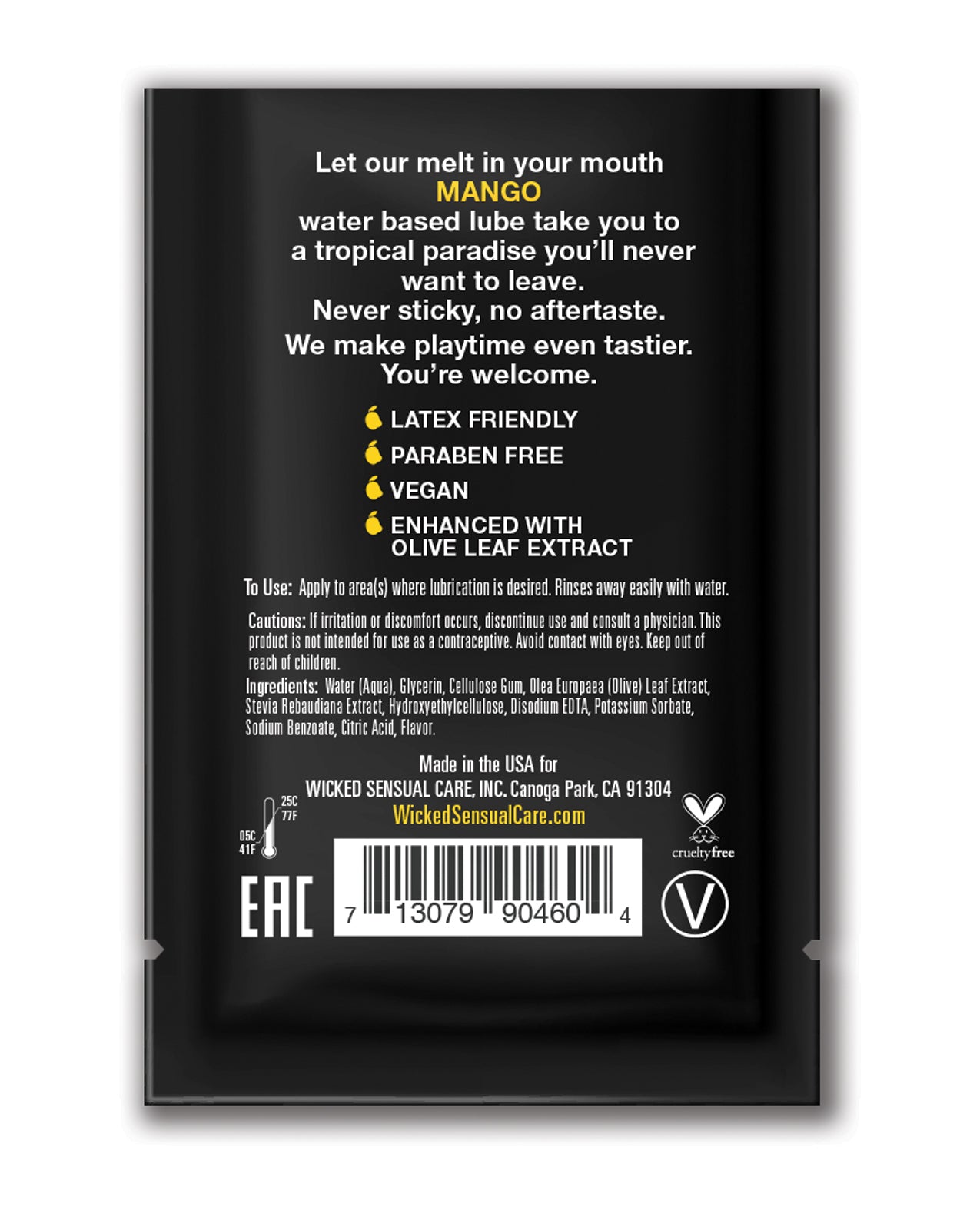 Wicked Sensual Care Wicked Sensual Care Water Based Lubricant - .1 oz Mango - Image 2
