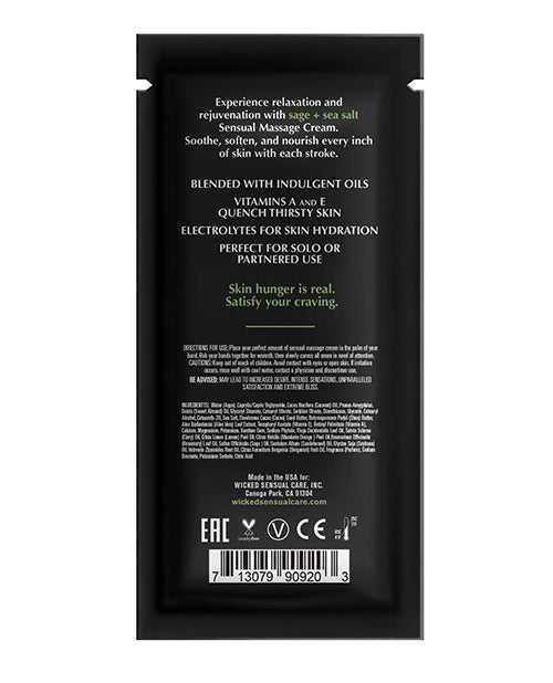 Wicked Sensual Care Wicked Sensual Care Sage & Sea Salt Massage Cream - .34 oz - Image 2