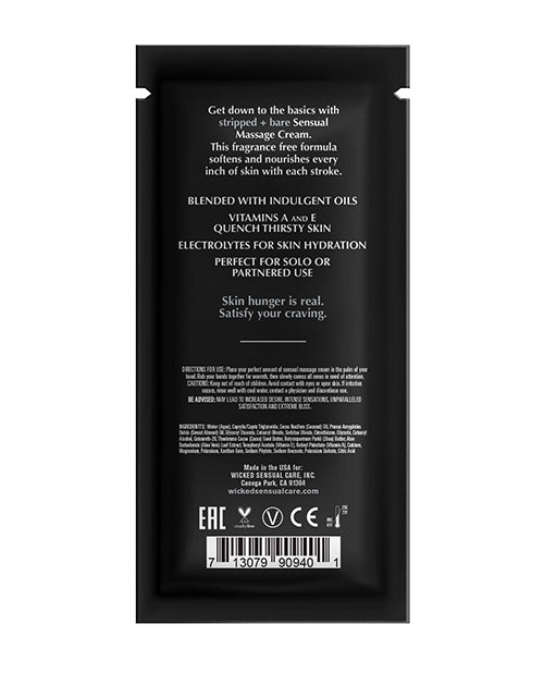 Wicked Sensual Care Wicked Sensual Care Stripped & Bare Unscented Massage Cream - .34 oz - Image 2